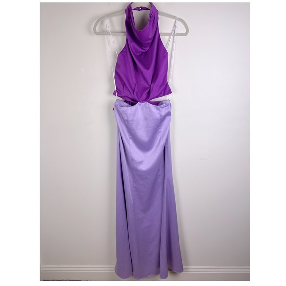 Elliatt | Halter Neck Back Bow Avril Maxi Dress Gown Lilac & Orchid | S - Picture 6 of 15